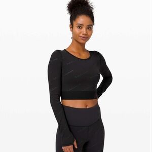 lululemon Wunder Train Cropped Long Sleeve *Special Edition Black